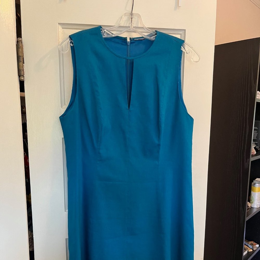 Blue Linen Blend Dress